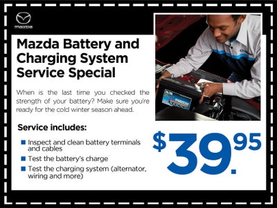 Mazda Battery and Charging System Service Special - $39.95